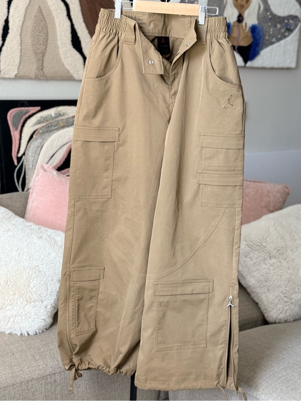 Jordan Khaki Cargo Jumpsuit Pants